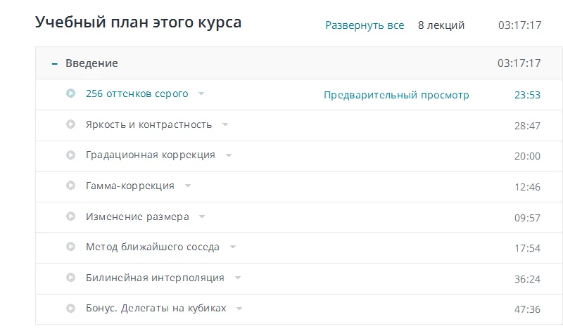 Изображение курса